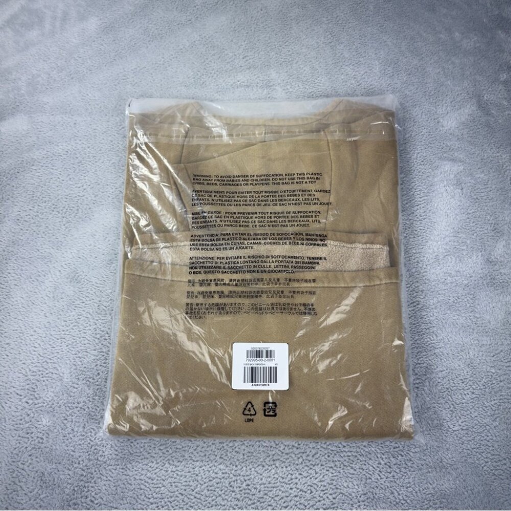 Yeezy Gap NWT Men's Sz XS Oversized Baggy Fleece Lined T Shirt Casual Comfy Tan